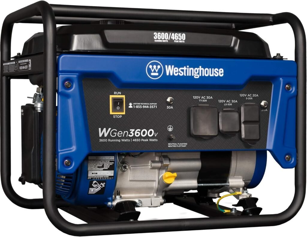 Westinghouse Peak Watt Dual Fuel Portable Generator, Remote Electric Start with Auto Choke, RV Ready 30A Outlet, Gas Propane Powered