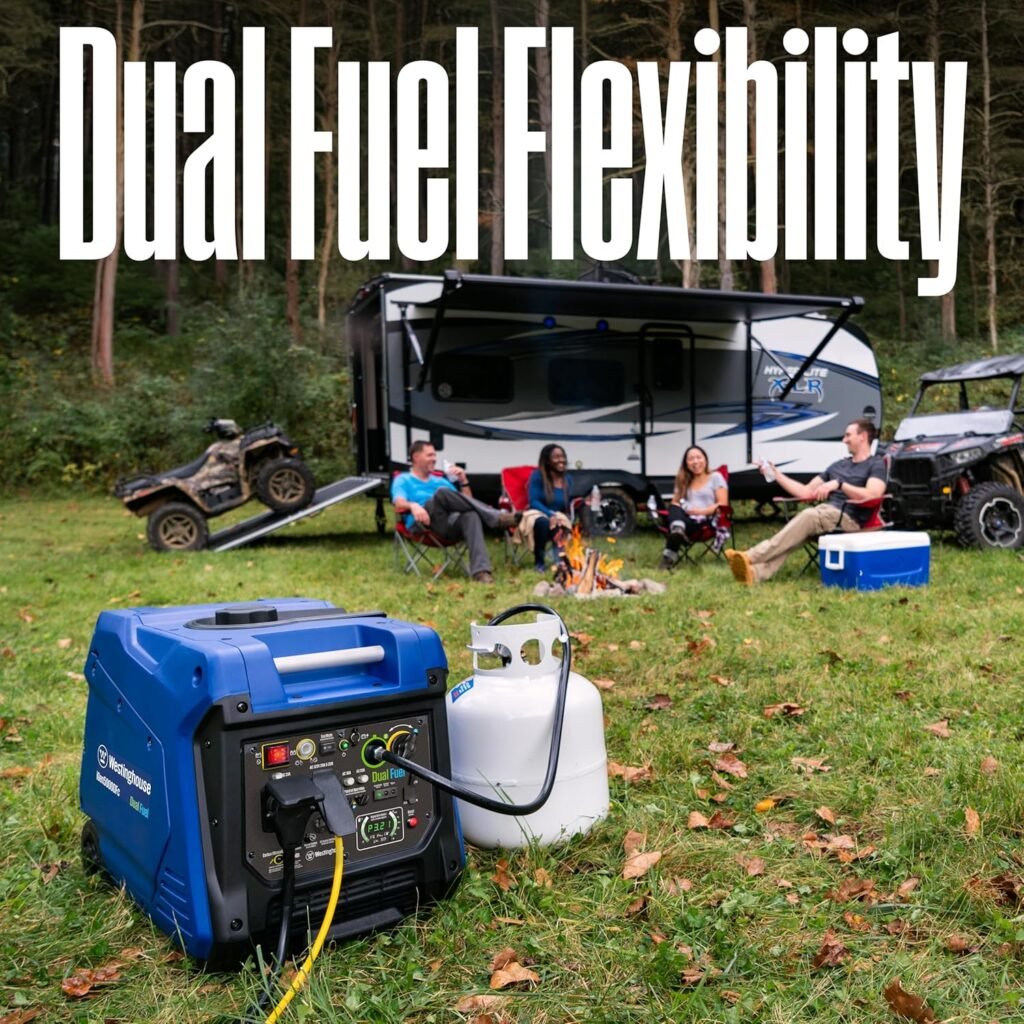 Westinghouse Peak Watt Super Quiet Dual Fuel Portable Inverter Generator, Remote Electric Start, Gas Propane Powered, RV Ready, CO Sensor, Parallel Capable