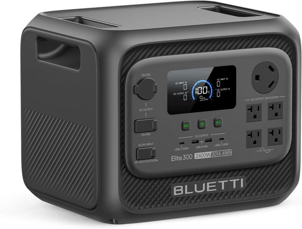 BLUETTI Elite Portable Power Station, 3014Wh LiFePO4 Battery Backup for Home Power Outage, 2400W Solar Generator (4800W Surge), 3kWh Compact Home Backup RV Power with TT-30 RV Port 12V/30A DC