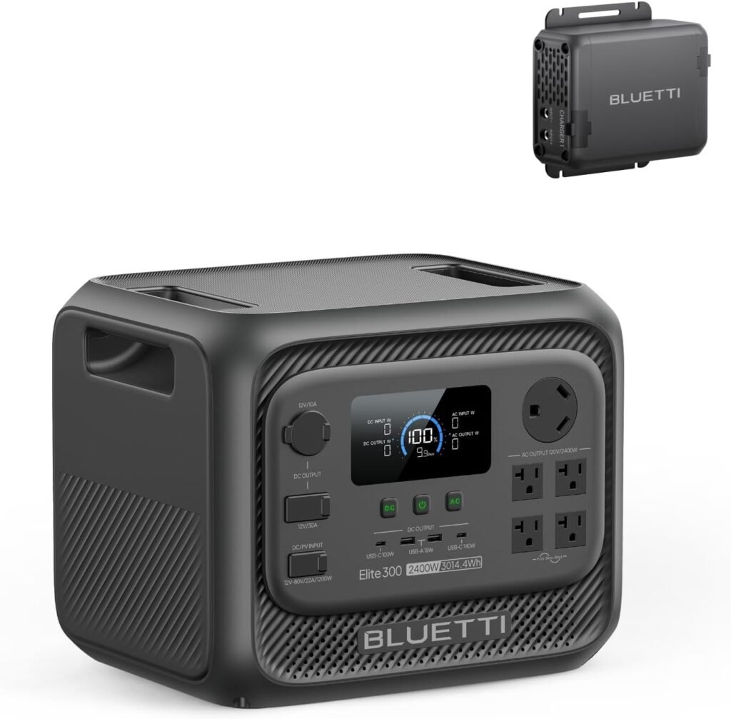 BLUETTI Elite Portable Power Station, 3014Wh LiFePO4 Battery Backup for Home Power Outage, 2400W Solar Generator (4800W Surge), 3kWh Compact Home Backup RV Power with TT-30 RV Port 12V/30A DC