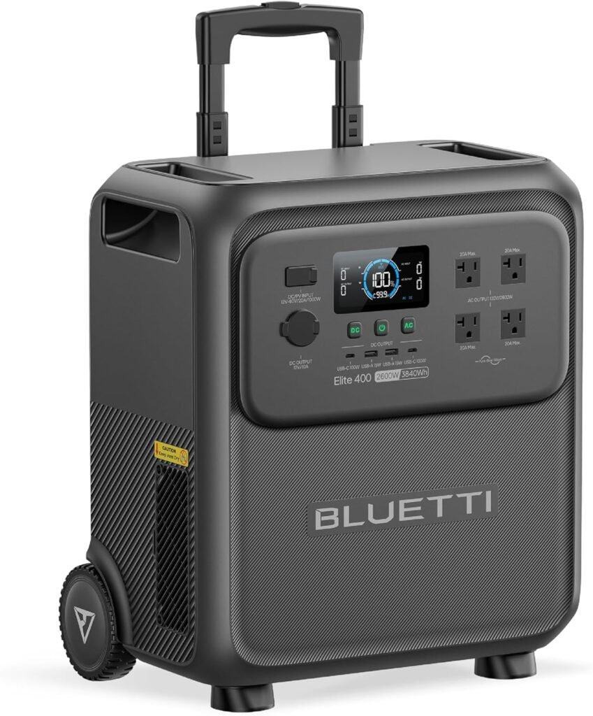 BLUETTI Elite Portable Power Station, 3840Wh LFP Batttery Backup with 2600W AC Outlets (3900W Power Lifting), High Capacity Solar Generator with Wheels for Home Backup, Outage, RV Life, Camping BLUETTI Elite Portable Power Station, 3840Wh LFP Batttery Backup with 2600W AC Outlets (3900W Power Lifting), High Capacity Solar Generator with Wheels for Home Backup, Outage, RV Life, Camping