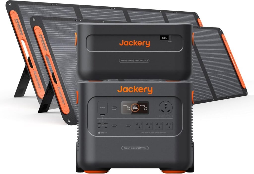 Jackery Explorer Plus Portable Power Station 1x Extra Battery, 2x 200W Solar Panel, 4085Wh LiFePO4, 10-Year Lifespan, 3000W Output, Expandable to 24kWh, UPS Home Backup for Camping RV Emergency Jackery Explorer Plus Portable Power Station 1x Extra Battery, 2x 200W Solar Panel, 4085Wh LiFePO4, 10-Year Lifespan, 3000W Output, Expandable to 24kWh, UPS Home Backup for Camping RV Emergency