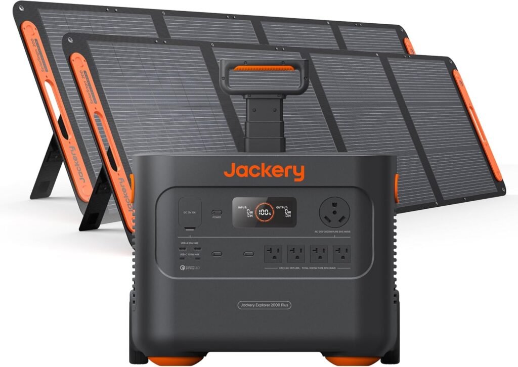 Jackery Explorer Plus Portable Power Station 1x Extra Battery, 2x 200W Solar Panel, 4085Wh LiFePO4, 10-Year Lifespan, 3000W Output, Expandable to 24kWh, UPS Home Backup for Camping RV Emergency Jackery Explorer Plus Portable Power Station 1x Extra Battery, 2x 200W Solar Panel, 4085Wh LiFePO4, 10-Year Lifespan, 3000W Output, Expandable to 24kWh, UPS Home Backup for Camping RV Emergency