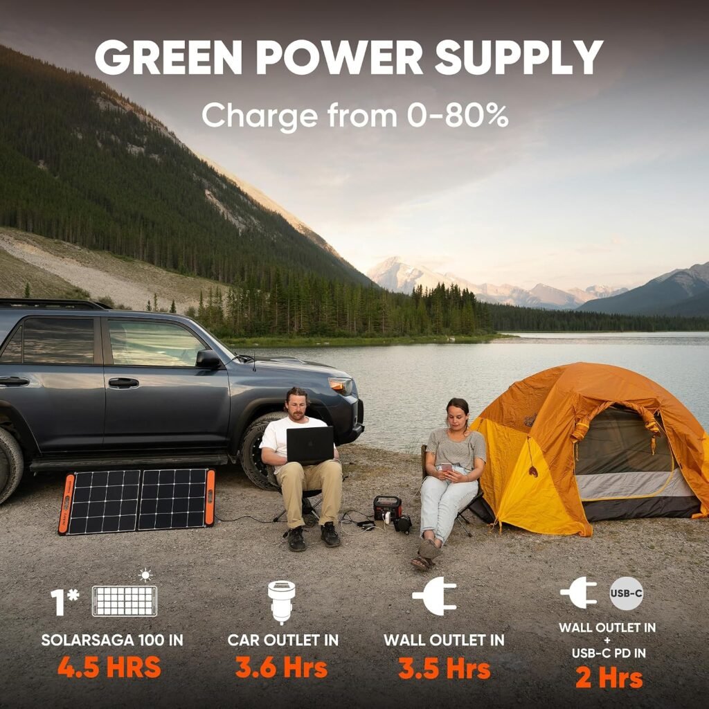 Jackery Portable Power Station Explorer with 16.4 Ft Extension Cable, 292Wh Backup LiFePO4 Battery, Solar Generator for Outdoors Camping Travel Hunting Blackout (Solar Panel Optional)