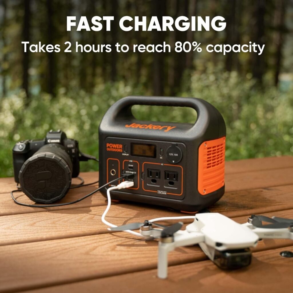 Jackery Portable Power Station Explorer with 16.4 Ft Extension Cable, 292Wh Backup LiFePO4 Battery, Solar Generator for Outdoors Camping Travel Hunting Blackout (Solar Panel Optional)