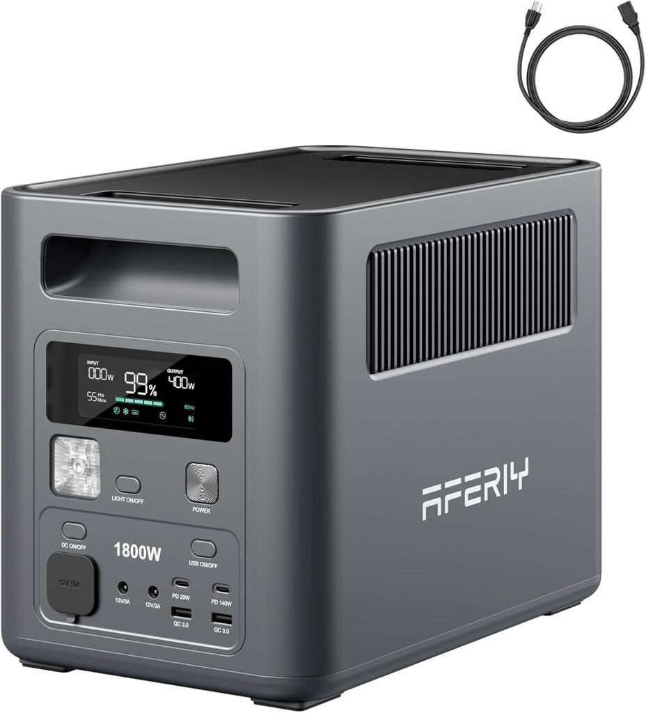 AFERIY Portable Power Station 1024Wh Solar Generator 1800W,Fast Recharge