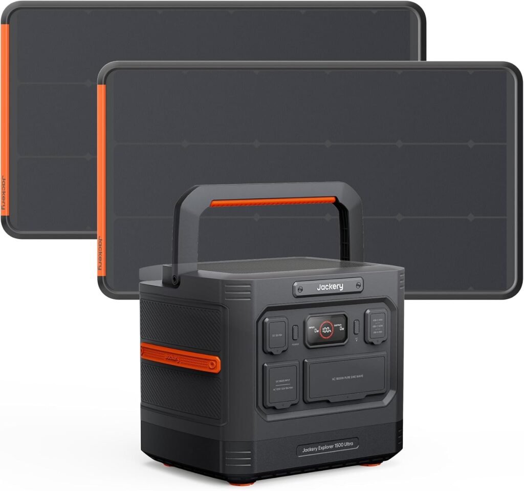 Jackery Explorer Ultra Portable Power Station, 1536Wh LiFePO4 Battery, 1800W AC (3600W Peak), IP65 Waterproof, 1.5H Fast Recharge, Solar Generator for Camping, RV Backup Jackery Explorer Ultra Portable Power Station, 1536Wh LiFePO4 Battery, 1800W AC (3600W Peak), IP65 Waterproof, 1.5H Fast Recharge, Solar Generator for Camping, RV Backup