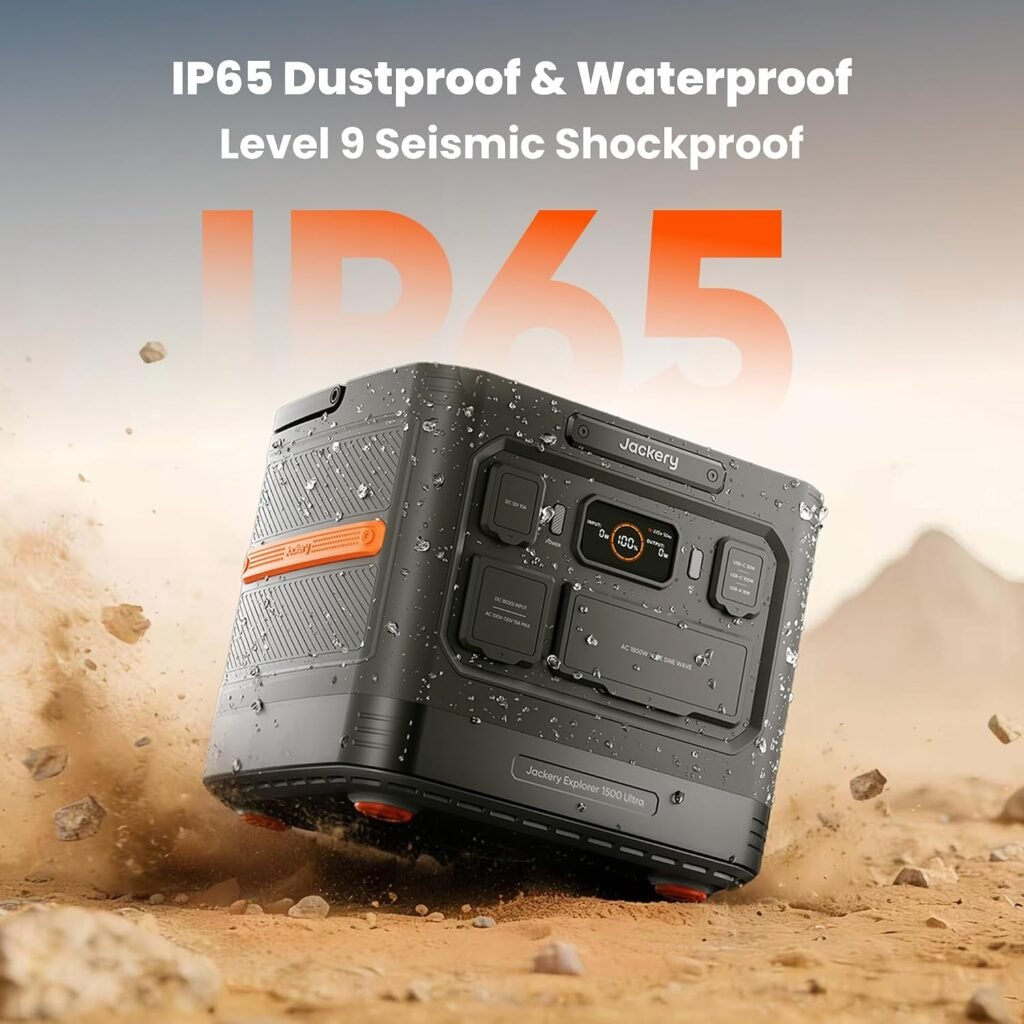 Jackery Explorer Ultra Portable Power Station, 1536Wh LiFePO4 Battery, 1800W AC (3600W Peak), IP65 Waterproof, 1.5H Fast Recharge, Solar Generator for Camping, RV Backup Jackery Explorer Ultra Portable Power Station, 1536Wh LiFePO4 Battery, 1800W AC (3600W Peak), IP65 Waterproof, 1.5H Fast Recharge, Solar Generator for Camping, RV Backup